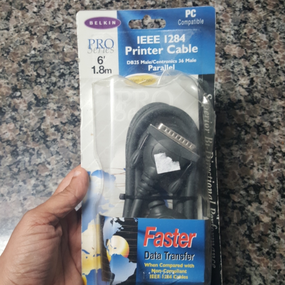 Belkin pro series  6' 1.8 m IEEE 1284 printer cable New Sealed Parallel